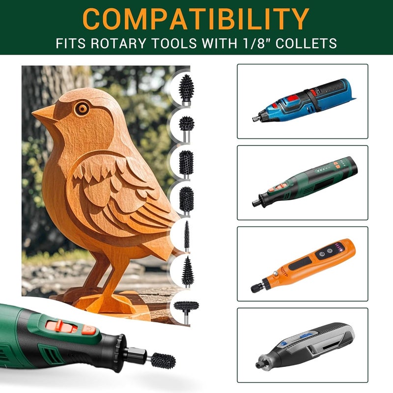ToolTrek Store كرة مسمارية حادة للغاية، عمود 1⁄8"، خشن جداً - ملحق نجارة لدريمل، فوردوم، ديوالت، ميلووكي. كربيد التنغستن الكاشط. - Image 4